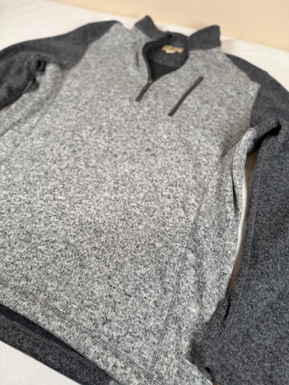 Woolrich Men's Heavy Duty Quarter Zip Pullover Jacket Size XL - Two-Toned Gray